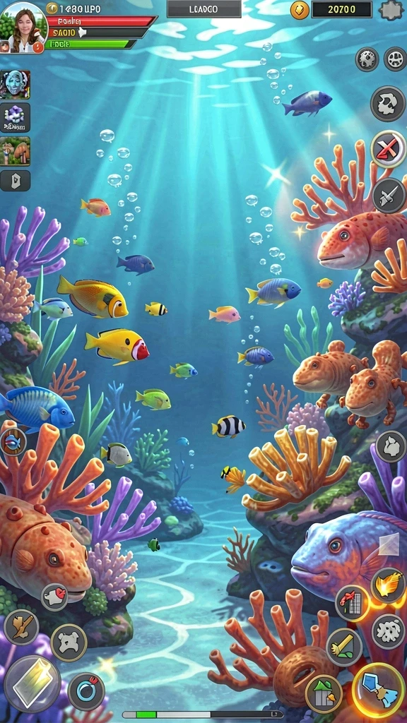 Screenshot 1 menunjukkan karakter utama dalam aksi.