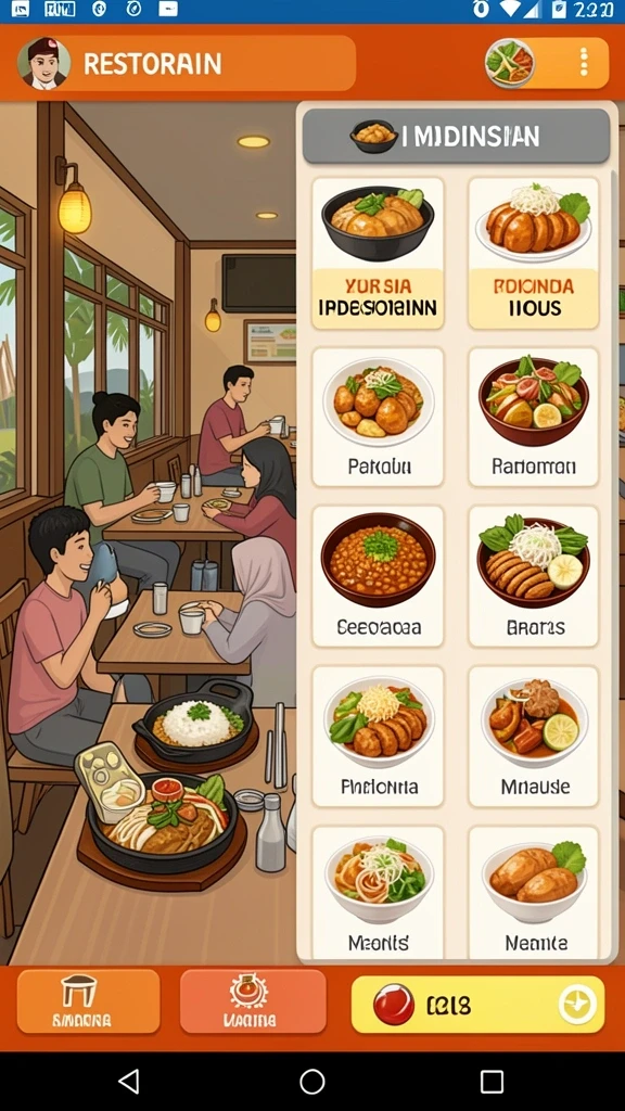 Tampilan antarmuka permainan yang intuitif dan ramah pengguna.