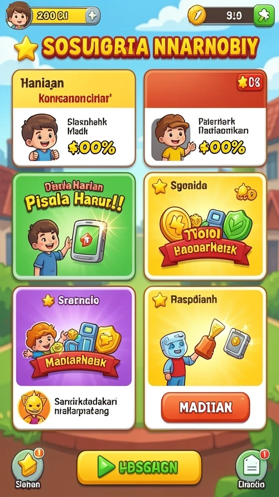 Tampilan awal permainan penuh warna dan menarik.
